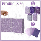 Kolldenn 100 Pcs Small Gift Bags Bulk, Purple, 8.27 x 5.91 x 3.15 Inch - Image 2