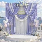 50 ft x 10 ft Wrinkle Free Lavender Backdrop Curtain for Parties, Polyester Light Purple Photo Backdrop Drapes 10 Panels 5x10ft for Baby Shower Photoshoot Wedding Birthday Party Photography Curtains - Image 2
