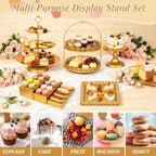 10 Pcs Gold Cake Stand Set Metal Cupcake Stands, Multiple Styles Dessert Display Tower for Candy Fruit, Cake Serving Trays for Birthday, Wedding, Anniversary, Baby Shower, Engagement Party - Image 4