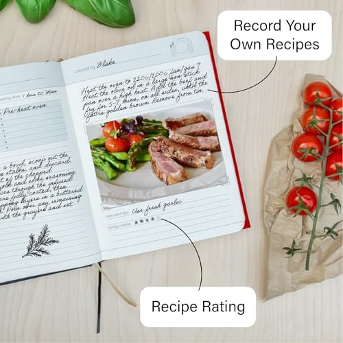 Suck UK - Blank Family Cookbook - Recipe Book To Write In Your Own Recipes - My Family Cookbook - Personalised Recipe Book - Hardcover DIY Cookbook - Cooking Diary - Personal Food Photos Journal - Red - Image 4