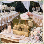 BreezeHug 10" Gold Acrylic Wedding Card Box with Lock & 3D Letters - Image 3