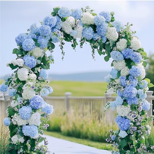 Auihiay 204Pcs Blue Hydrangea Artificial Flowers Bulk, Faux Hydrangeas - Image 4