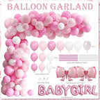 143PCS Pink Bow Baby Shower Decorations for Girl Welcome Baby Girl Party - Image 3
