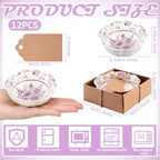 12 Pcs Wedding Favors for Guests Small Ceramic Bowls, Flower, Purple - Image 6
