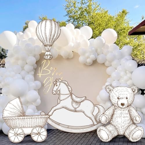 Eaasty 4 Pcs Neutral Bear Baby Shower Cutouts, Large Animal Stand-ups Decor - Image 5