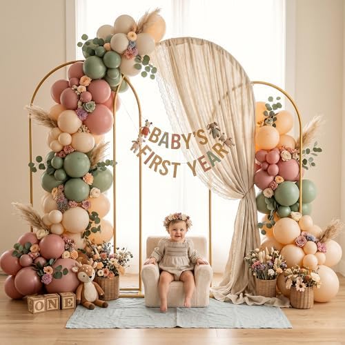 Metal Arch Backdrop Stand 3 Set (6FT+5FT+4FT), Gold Wedding Arch Frame - Image 5