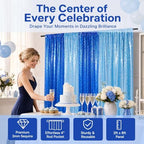 ShinyBeauty Baby Blue & Blue Sequin Backdrop 4 Panels Photo Curtains 2x8FT - Image 5