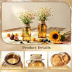 Mason Jar Glass Vases 6 Pack, Amber Flower Vase for Centerpieces - Image 3