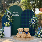 Set of 2 Arch Backdrop Cover Tartan Plaid Baby Shower Stretchy Arch Frame Cover for Bear Theme Boys Birthday Party Fiesta Decorations (6ft & 5ft,Plaids) - Image 4