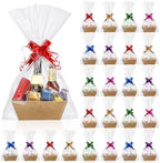 Canlierr 100 Pcs Empty Gift Baskets Set 24 Kraft Trays 40 Bags 36 Bows by Canlierr