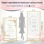 GOJAWAY 68" Honey Yellow Welcome Wedding Sign Stand, 2 Water Bags & Straps - Image 2