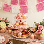 Lallisa Cielito Lindo 3 Tier Dessert Stand 10", 9", 7", Pink - Image 4