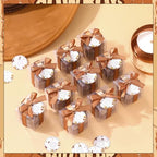 MTLEE 24 Sets Dark Brown Baby Shower Party Favors Small Bubble Candle - Image 2
