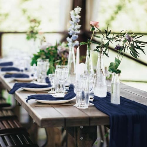 20 Pack Cheesecloth Table Runner 17 x 108 Inch, Navy Blue - Image 6