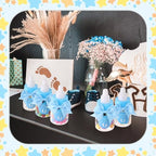 Teenyyou 48 Sets 3.5 Inch Blue Mini Baby Bottles for Baby Shower Party Favor Game Plastic Milk Bottles with Thank You Showering Stickers and Bows Thank You Gifts for Guests Candy Decor - Image 4