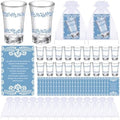 SiliFine 50 Sets Cielito Lindo Baby Shower Favors Shot Glasses for Guests Bulk 1.5oz Recuerdos Para Boda Wedding Shot Glass Thank You Card Bag for Guest Talavera Bridal Baby Shower(Blue) by SiliFine