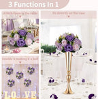 NUPTIO Artificial Flower Ball Centerpieces: Lilac & Purple & Pink Rose - Image 3