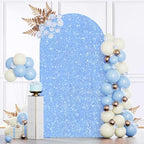 MODFUNS Light Blue Arch Cover Sequins Arch Stand Cover Spandex Arch Backdrop Cover 4x7.2ft Glitter Arch Covers Chiara Backdrop Cover Stretch Arch Wall Covers for Celebration Party Reception Decor by MODFUNS