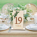 Wedding Table Numbers 1-20, Green Leaf Wooden Table Number Signs with Base - Image 5