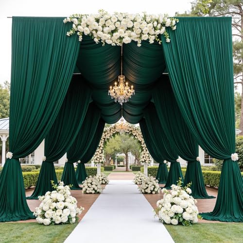 50ft×15ft Forest Green Backdrop Curtain for Wedding Parties by PartyVillage