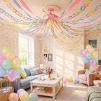 Gleebixi Pastel Birthday Decorations Kit with Paper Chain Garland - Image 6