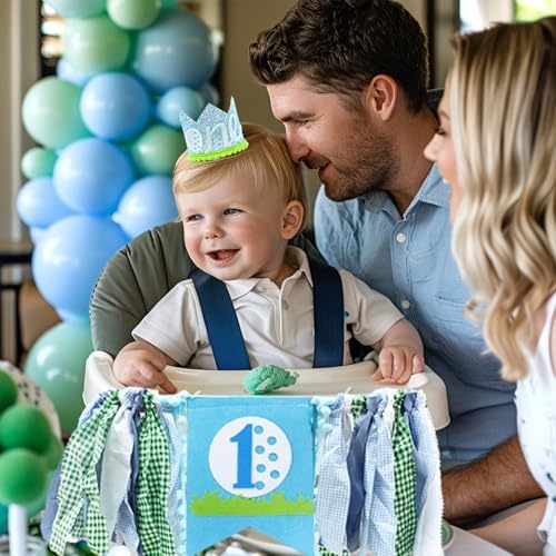 Hombae Hole in One Birthday Party Decorations, Golf First Birthday Decorations, 1st Birthday Decorations Boys, Golf Themed Backdrop Balloon Garland Banner Cake Topper Crown Poster Boxes Cutout - Image 6