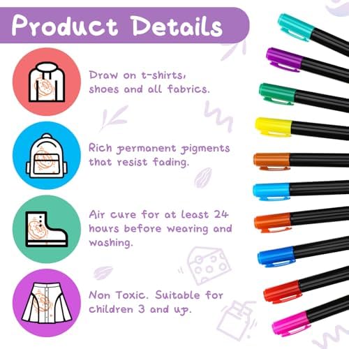 Chuarry 43 Pcs DIY Bibs Decorating Kit 8 Bodysuits 8 Pcs 2 Ply White Bibs 10 Fabric Markers 16 Stencils Baby Shower Sign(Flower) - Image 3