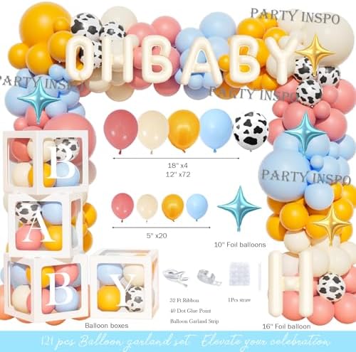 Party Inspo Cartoon Toy Baby Shower Decorations, 138 PCs - Its a Boy Story Baby Shower Party Supplies with Toy Inspired Story Backdrop, Balloon Garland, Cake Topper, Mommy To Be Sash - Image 3