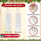 Harloon 32 Pack Wine Bottle Gift Bags with Handles 4 Designs,White, Silver - Image 3