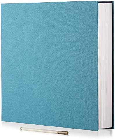 Large Photo Album Self Adhesive 4x6 5x7 6x8 8x10 Pictures Scrapbook Magnetic Album DIY Scrap Book 60 Sticky Pages Linen Cover DIY Photo Album with A Metallic Pen and DIY Accessories(SKY Blue) by HoneyTolly