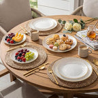 Festiva 60PCS Clear Ivory Plastic Plates with Gold Rim - Heavy Duty Fancy Disposable Plates - Serve for 30 Guests Include 30PCS 10.25" & 30PCS 7.5" Honeycomb Design Plates for Bee Party & Thanksgiving - Image 5