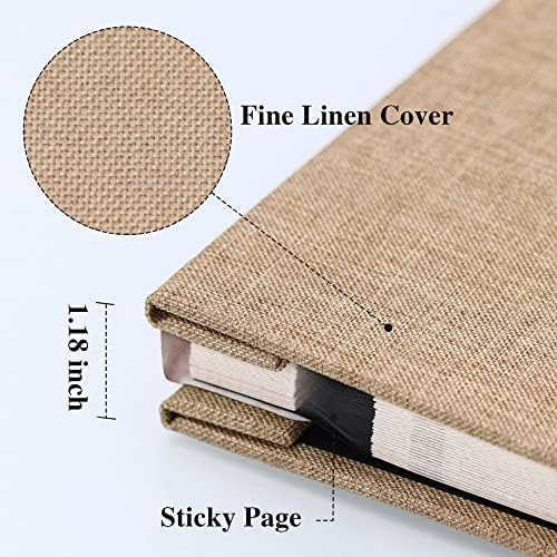 Vienrose Large Self Adhesive Photo Album with Window 11x10.6 60 Pages Khaki - Image 3