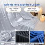 Prince Backdrop Curtains-Black n Royal Blue Drapes n Silver Sequin Backdrop - Image 3