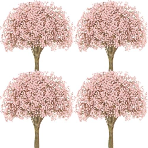 Pink Babys Breath Artificial Flowers, Fall Flowers, Pink Fall Decor - Image 2