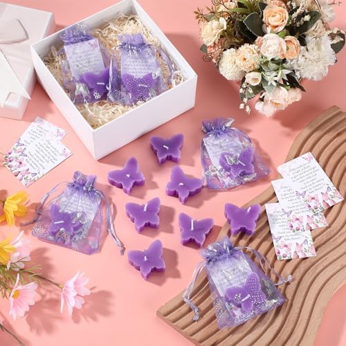 MTLEE 50 Sets Butterfly Candle Baby Shower Favors for Guests, Purple - Image 4