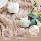 Wokceer Cheesecloth Table Runner Nude Pink 10FT Boho Gauze Runner, 12 Pack - Image 3