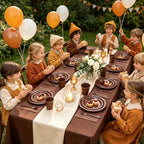 Brown Plastic Plates for Party,30 Guest Disposable Brown Party Supplies Including Dinner&Dessert Plate,12oz Cups,Cutlery,Napkins & Tablecloth Dinnerware Decorations for Birthday Wedding - Image 6