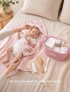 lulumoon Baby Shower Gifts for Girl - 11-Piece Newborn Essential Basket Set - Image 4