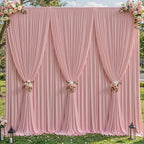 4 Panles Dusty Rose Backdrop Curtains - Wrinkle Free Fabric Backdrop Curtain for Photoshoot,10ft Wedding Party Photo Backdrop Drapes for Birthday Baby Shower Photography Stage Background Decorations by Shillance
