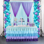 Mermaid Tulle Table Skirt for Rectangle or Round Table Tutu Chiffon Tablecloth for Birthday, Baby Shower, Wedding, Party Decoration (Mermaid, L 9ft, H 30in) - Image 7