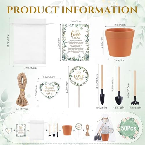 Amyhill 50 Sets Let Love Grow Wedding Favors for Guests Bulk - Image 2