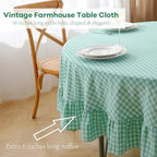 Spa Blue White Gingham Tablecloth Round Dia.70“ - Image 5