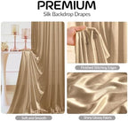 Champagne Gold Satin Backdrop Curtains 2 Panels - Shimmer Drapes for Wedding Bridal Shower, 10x10FT Wrinkle Free Backdrop Decor for Baby Shower Anniversary Party - Image 4