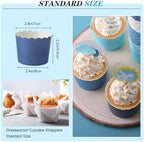 Havawish 250 Pcs Blue Baking Cups 2.4 Inch Paper Cupcake Liners - Image 2