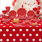 Funnymoom 452 Pcs Red Polka Dot Baby Shower Party Supplies for 50 Guests - Image 6