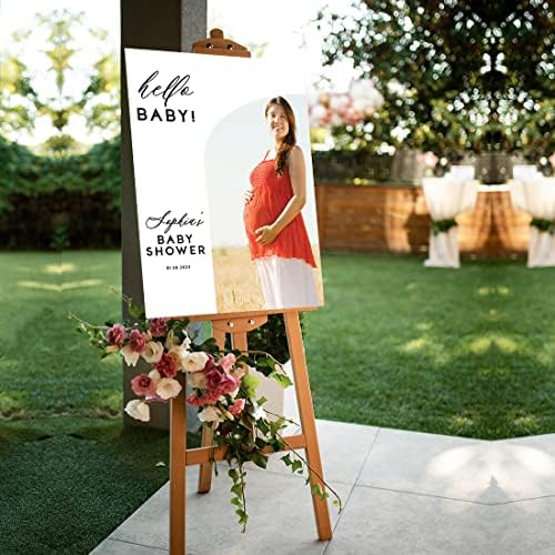 Andaz Press 16"x20" Personalized Canvas Baby Shower Welcome Sign, Custom Photo Minimal Arch Gender Neutral Large Welcome Baby Shower Sign for Easel Stand, Baby Shower Decorations - Image 4
