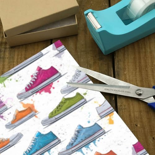 OTVEE 3 Rolls Birthday Wrapping Paper Roll - Colorful Sneakers Design Gift Wrapping Paper for Christmas, Bridal, Holiday, Party, Baby Shower - 58 x 22.8 inch - Image 5