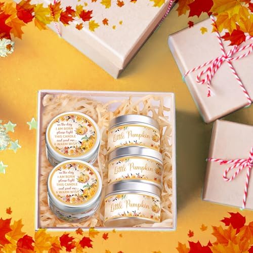 MTLEE 24 Pcs Fall Baby Shower Candle Favor Thanksgiving Little Pumpkin - Image 5