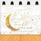 Twinkle Twinkle Little Star Gender Reveal Backdrop Pink or Blue How We Wonder What You are Gender Reveal Background Party Decoration Moon and Star Boy or Girl Banner (Grey, 8x6ft) - Image 4