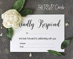 50 Blank RSVP Cards with White Envelopes White 4"x6" Response Cards-RSVP Reply Card for Wedding-Bridal Shower-Baby Shower-Rehearsal Dinner - Image 3